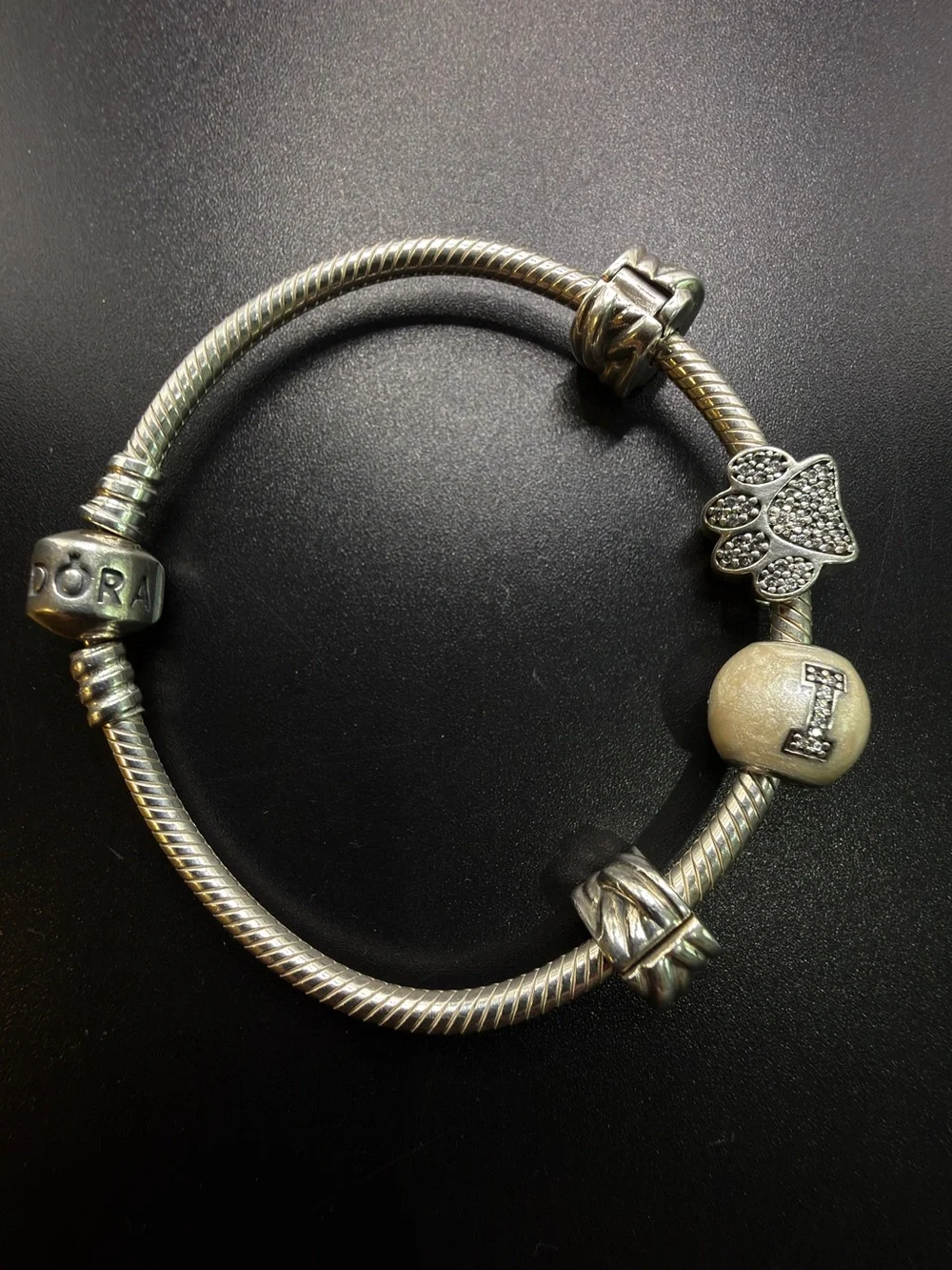 PANDORA 925 STERLING SILVER CHARM BRACELET WITH PET CHARMS  Classic Timeless